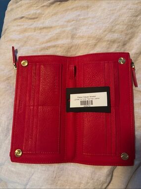 Olga Berg Red Leather Wallet